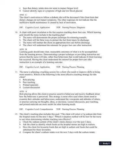 Test Bank for Medical-Surgical Nursing in Canada, 4th Edition - Page 20 preview image