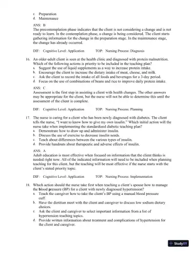 Test Bank for Medical-Surgical Nursing in Canada, 4th Edition - Page 22 preview image