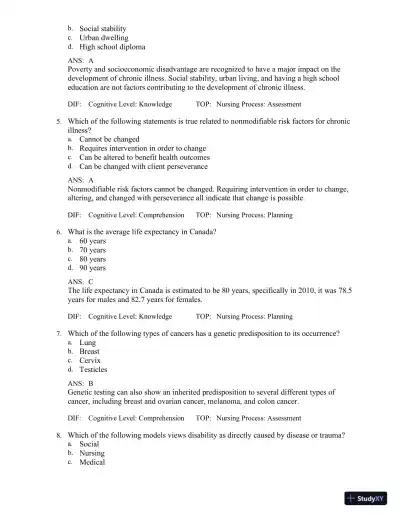 Test Bank for Medical-Surgical Nursing in Canada, 4th Edition - Page 25 preview image