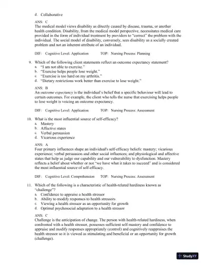 Test Bank for Medical-Surgical Nursing in Canada, 4th Edition - Page 26 preview image