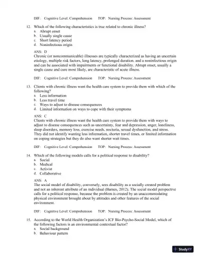 Test Bank for Medical-Surgical Nursing in Canada, 4th Edition - Page 27 preview image