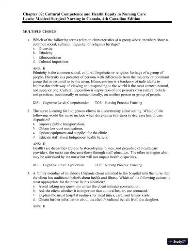 Test Bank for Medical-Surgical Nursing in Canada, 4th Edition - Page 6 preview image