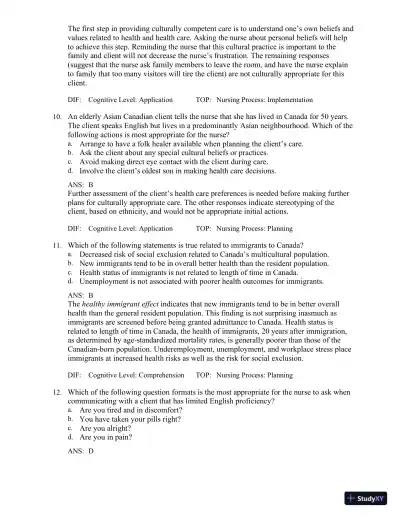 Test Bank for Medical-Surgical Nursing in Canada, 4th Edition - Page 9 preview image