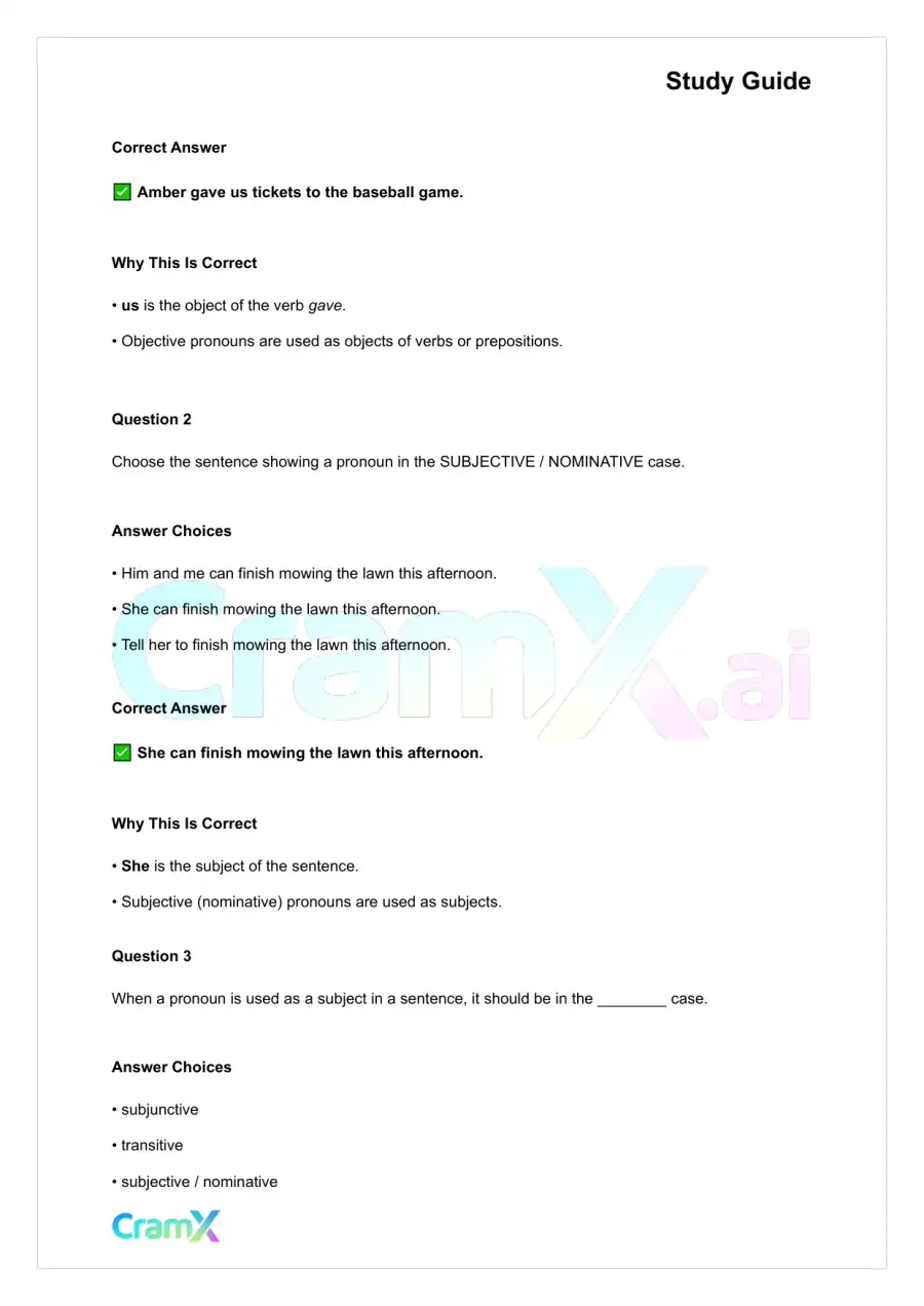 English - Pronoun Word Used in Place of a Noun, page 10