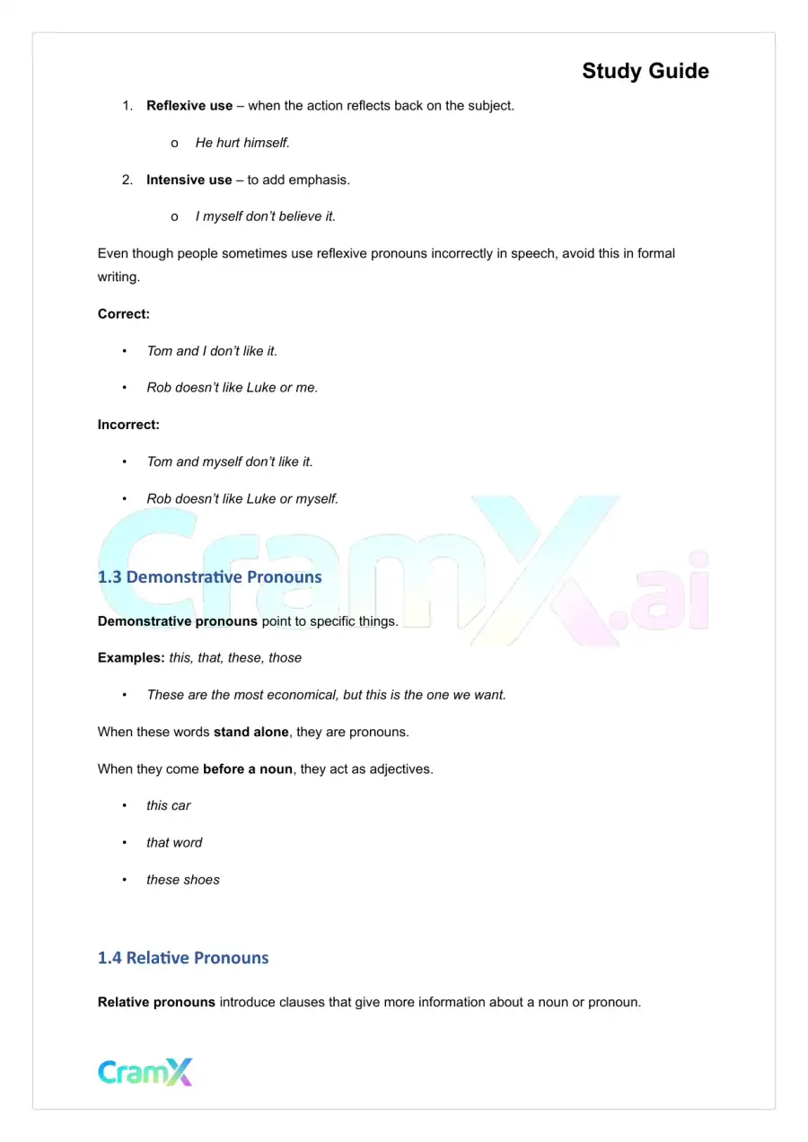 English - Pronoun Word Used in Place of a Noun, page 2