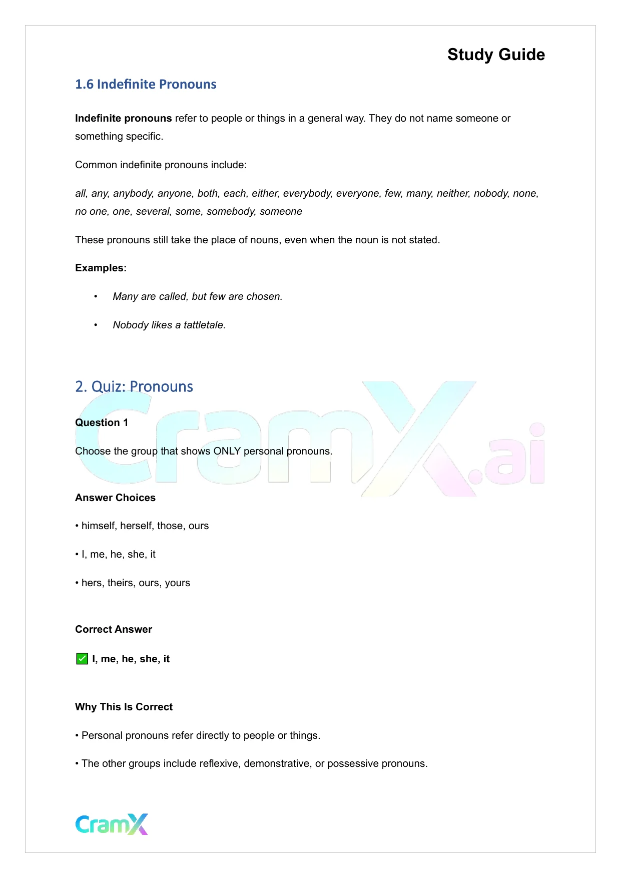 English - Pronoun Word Used in Place of a Noun - Page 4 preview image
