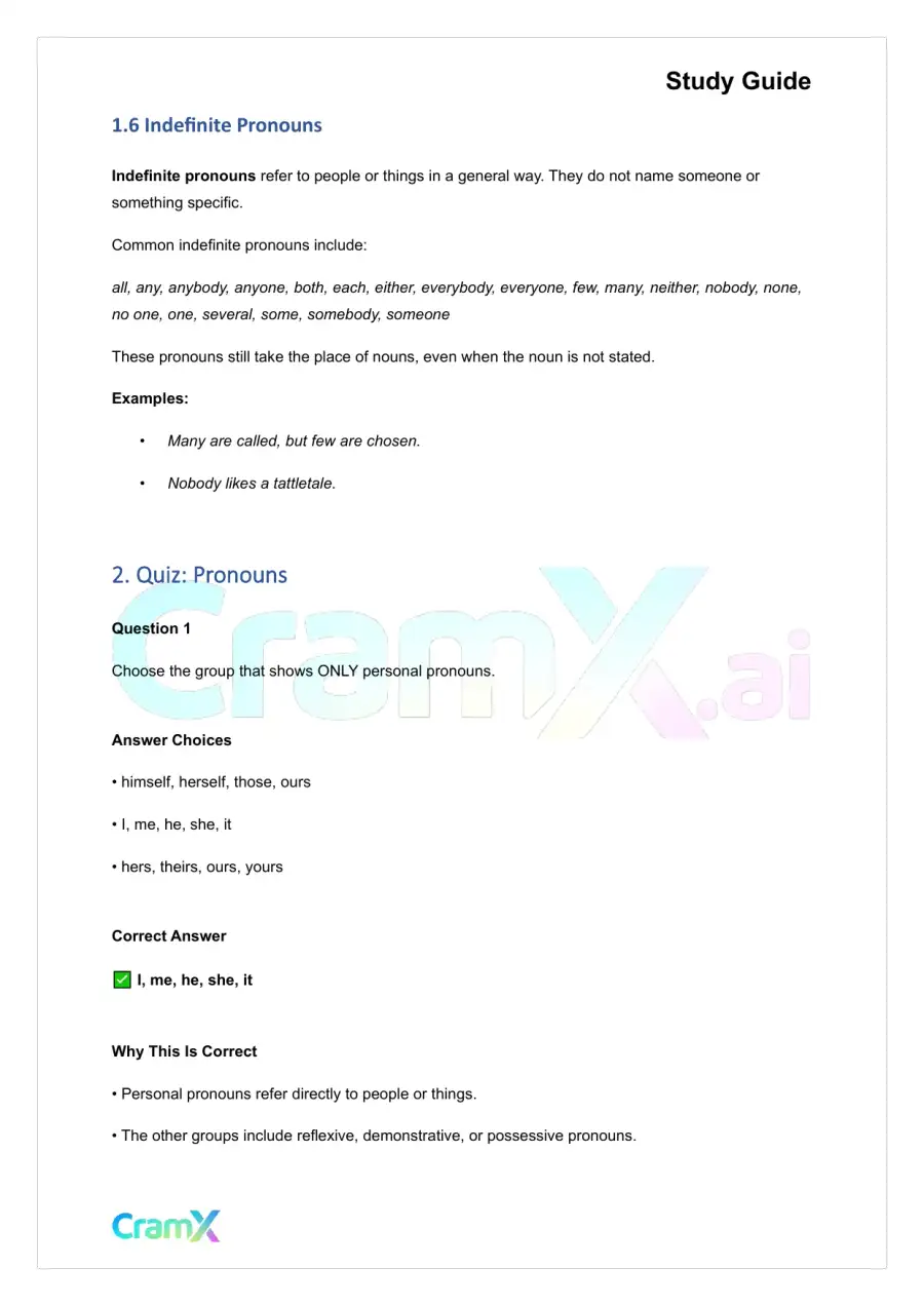 English - Pronoun Word Used in Place of a Noun, page 4