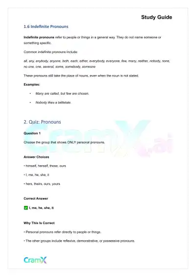 English - Pronoun Word Used in Place of a Noun - Page 4 preview image