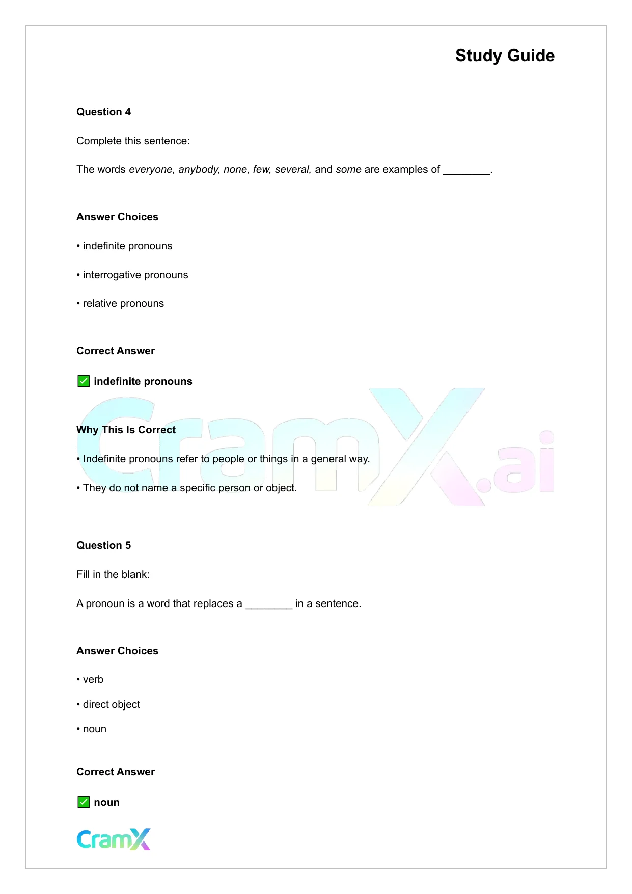 English - Pronoun Word Used in Place of a Noun - Page 6 preview image