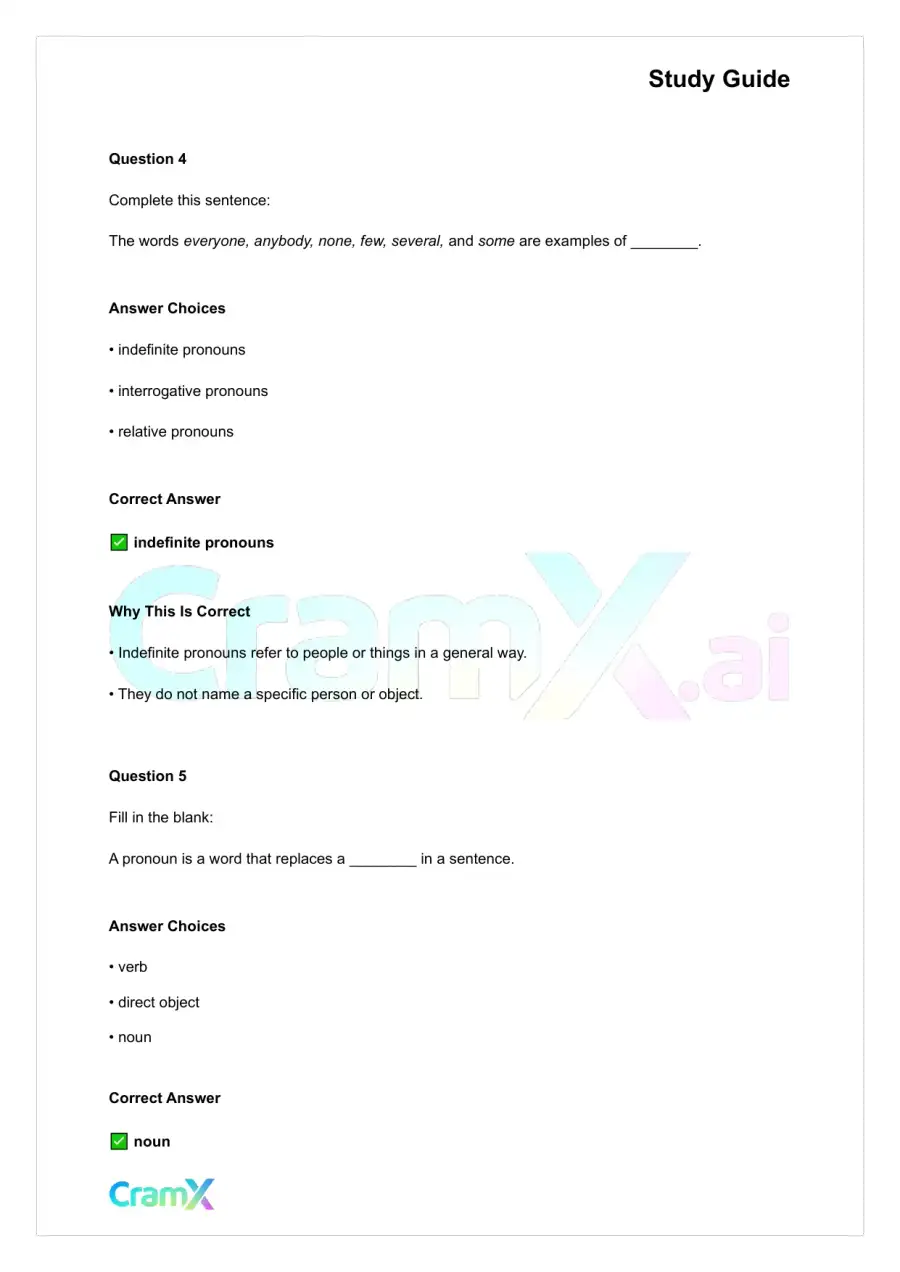English - Pronoun Word Used in Place of a Noun, page 6