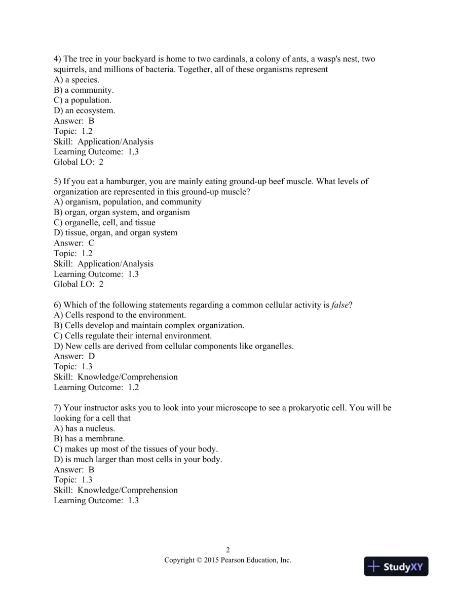 Campbell Biology: Concepts And Connections, Global Edition 8th Edition Test Bank, page 3