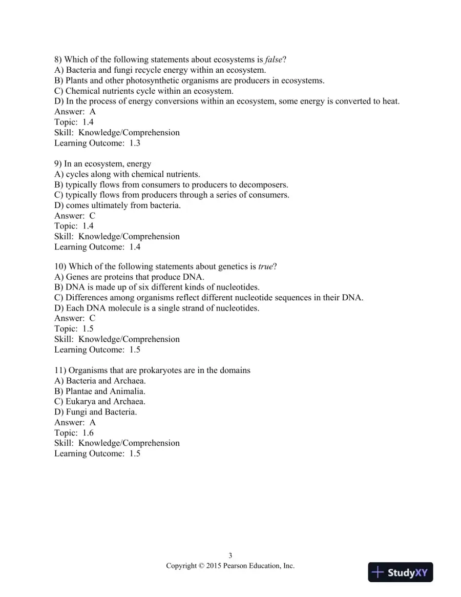 Campbell Biology: Concepts And Connections, Global Edition 8th Edition Test Bank, page 4