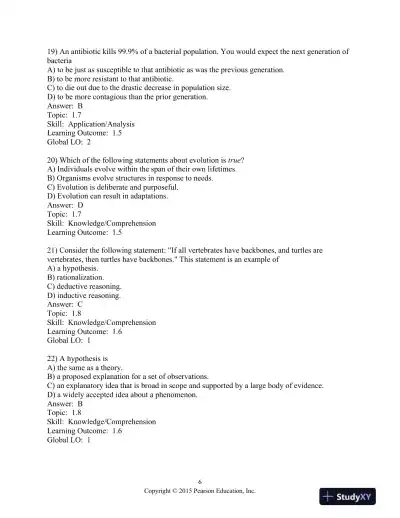 Campbell Biology: Concepts And Connections, Global Edition 8th Edition Test Bank - Page 7 preview image