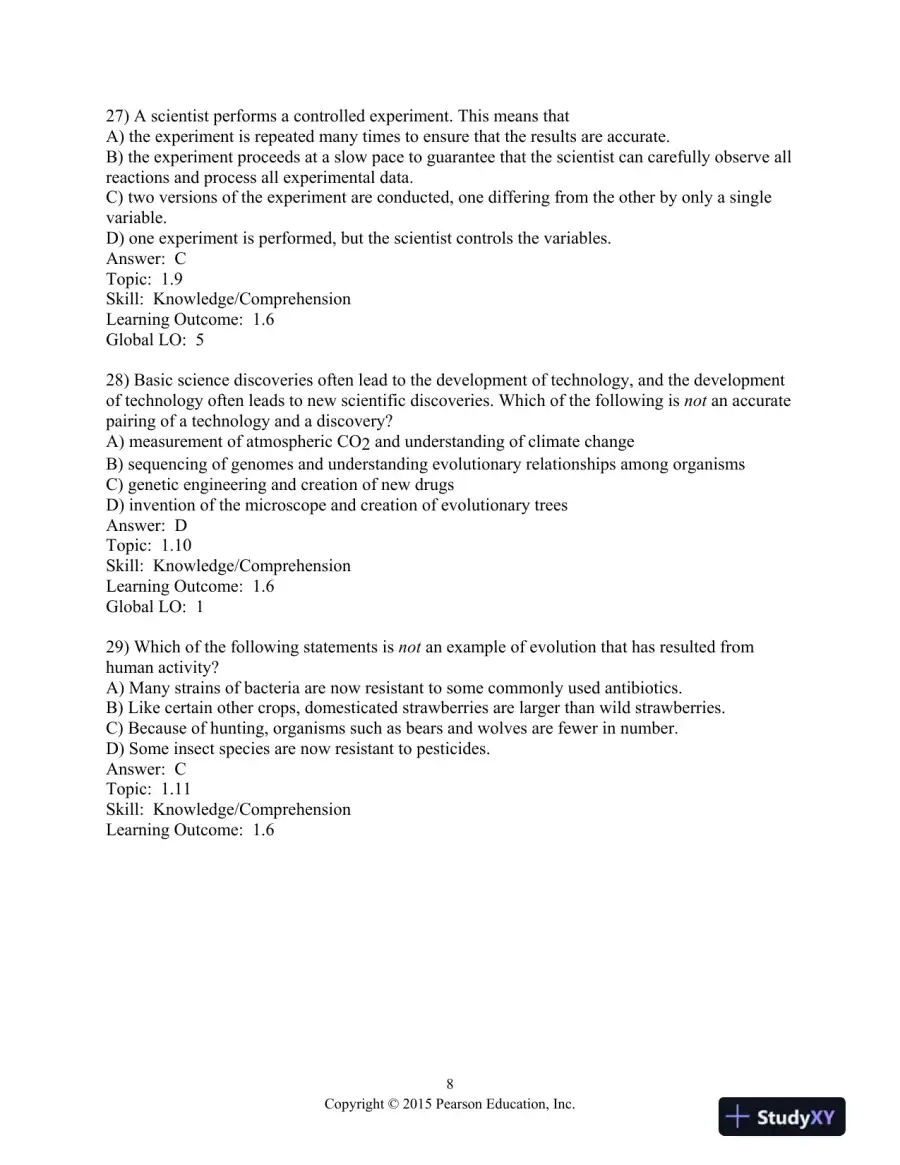 Campbell Biology: Concepts And Connections, Global Edition 8th Edition Test Bank, page 9