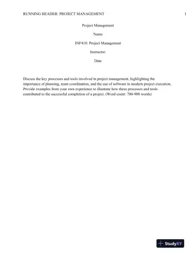 INF410: Project Management - Page 1 preview image