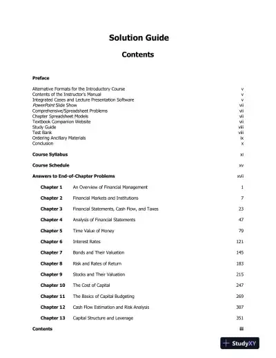 Fundamentals Of Financial Management, Concise, 8th Edition Solution Manual - Page 1 preview image