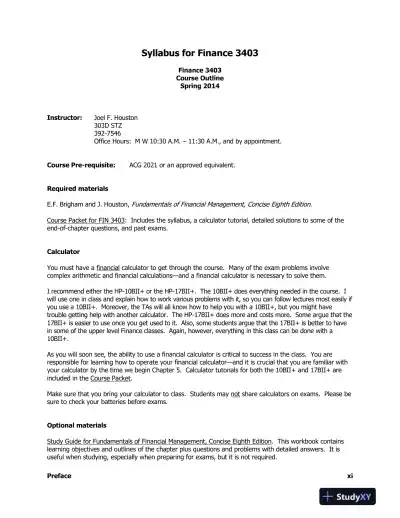 Fundamentals Of Financial Management, Concise, 8th Edition Solution Manual - Page 4 preview image