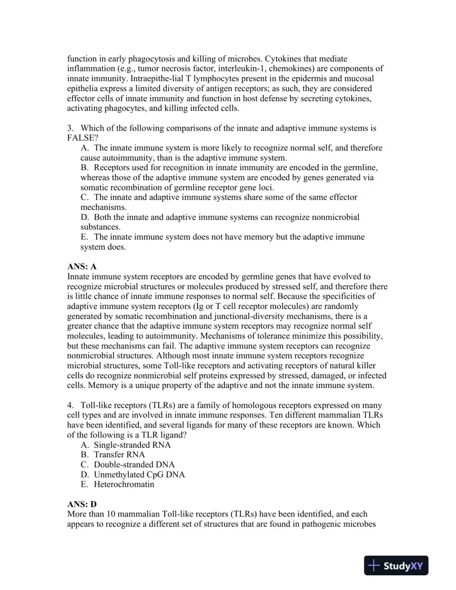 Basic Immunology: Functions and Disorders of the Immune System 4th Edition Test Bank, page 10