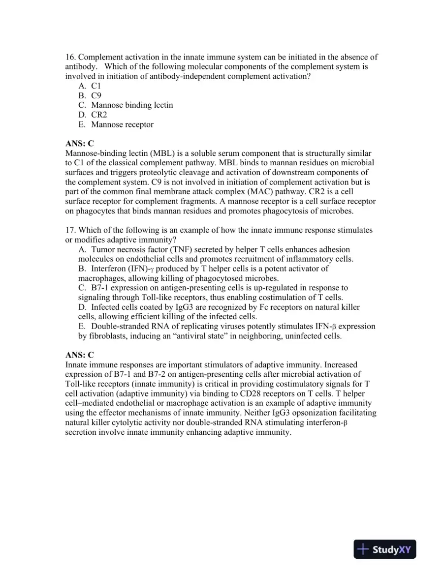 Basic Immunology: Functions and Disorders of the Immune System 4th Edition Test Bank, page 16