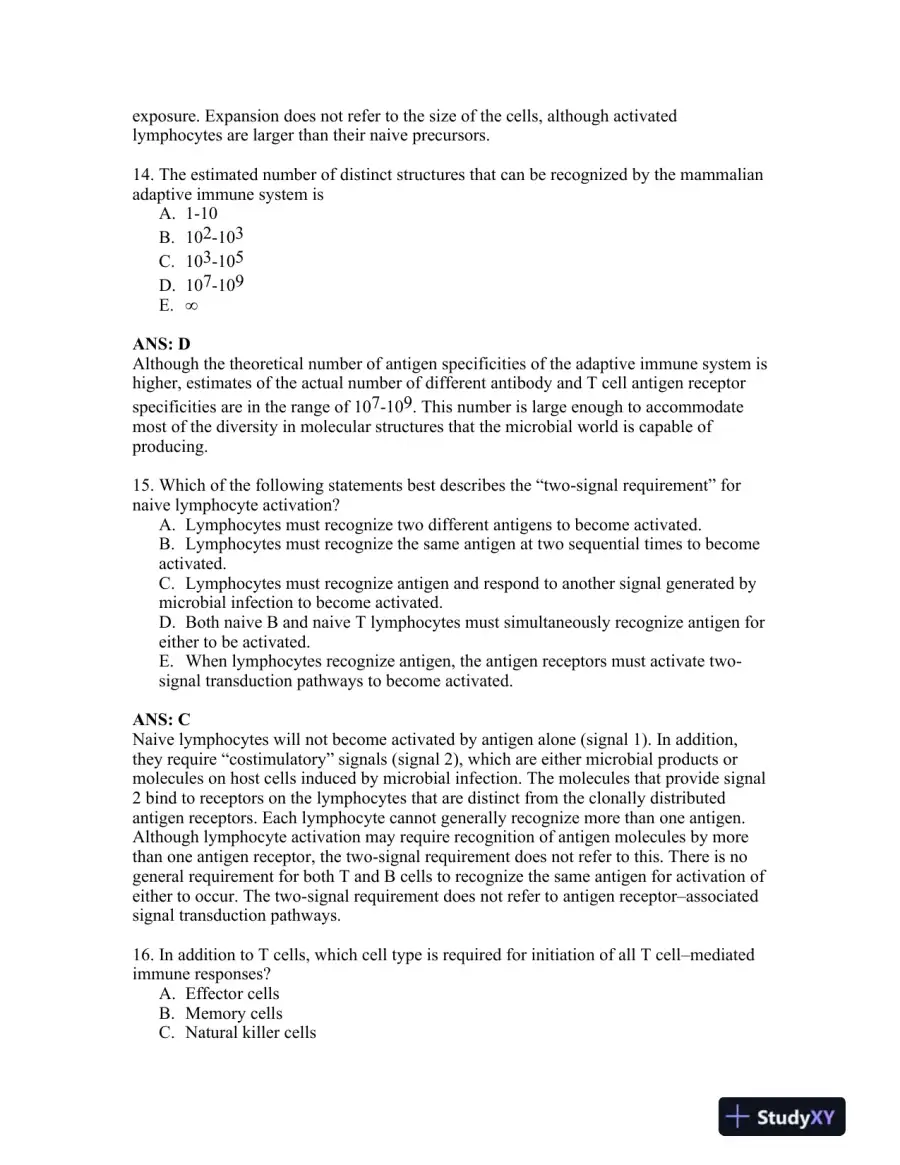 Basic Immunology: Functions and Disorders of the Immune System 4th Edition Test Bank, page 7