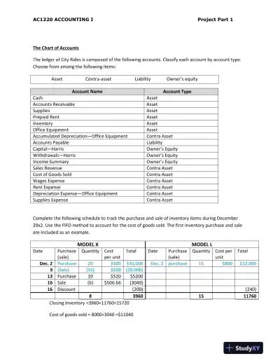 AC1220 The Accounting Cycle Project Part 1 - Page 4 preview image