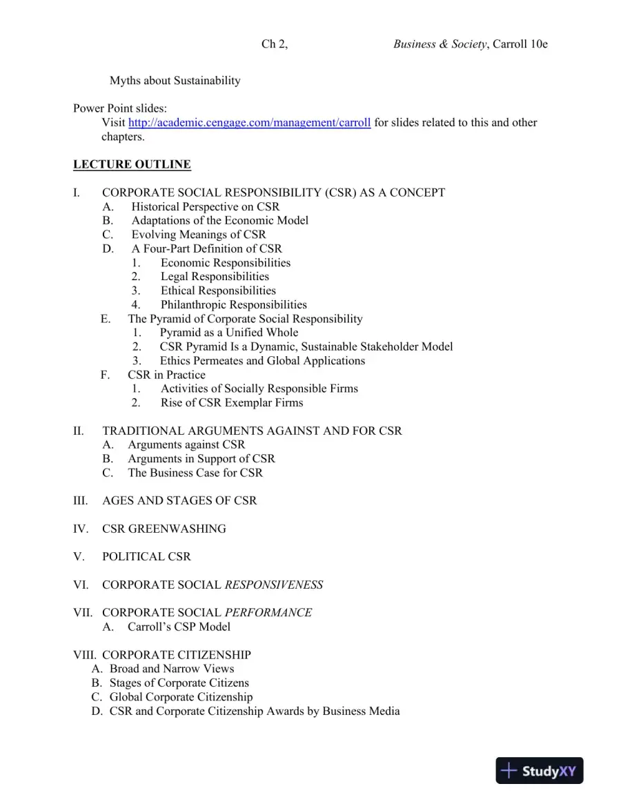 Solution Manual for Business and Society: Ethics, Sustainability and Stakeholder Management, 10th Edition, page 11