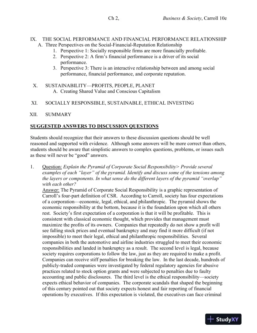 Solution Manual for Business and Society: Ethics, Sustainability and Stakeholder Management, 10th Edition, page 12