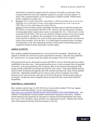 Solution Manual for Business and Society: Ethics, Sustainability and Stakeholder Management, 10th Edition - Page 15 preview image