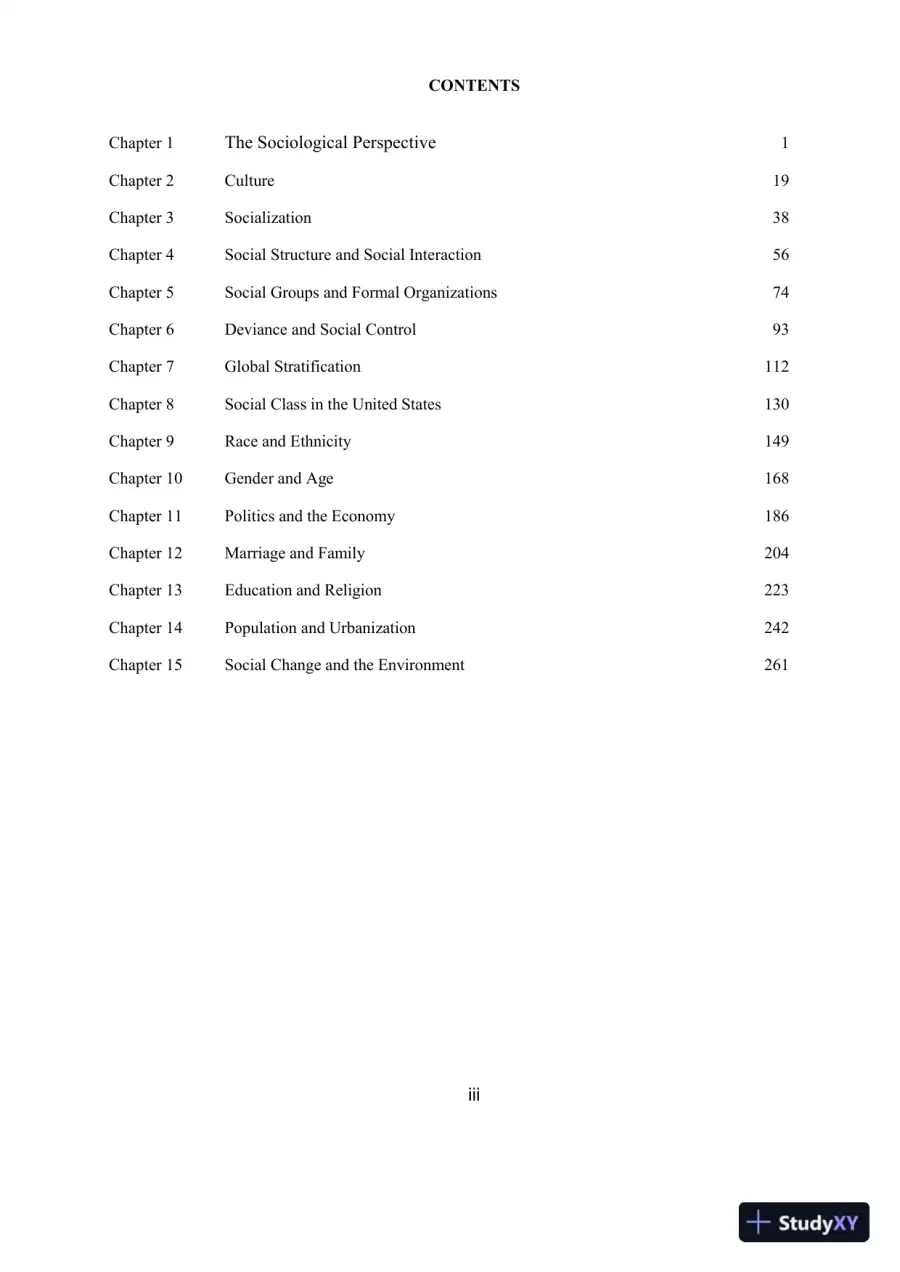 Solution Manual for Essentials of Sociology A Down-To-Earth Approach, 13th Edition, page 3