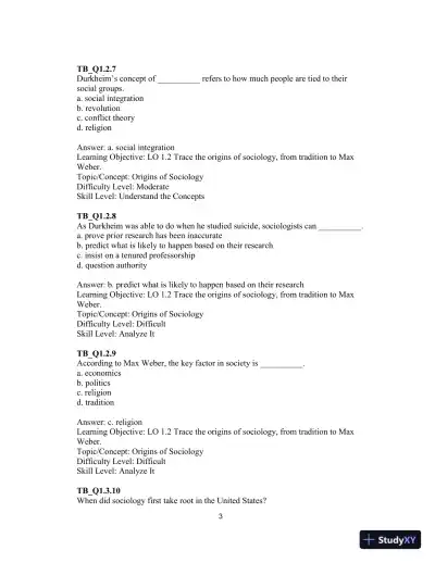 Solution Manual for Essentials of Sociology A Down-To-Earth Approach, 13th Edition - Page 6 preview image