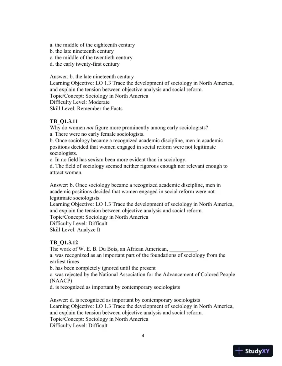 Solution Manual for Essentials of Sociology A Down-To-Earth Approach, 13th Edition, page 7