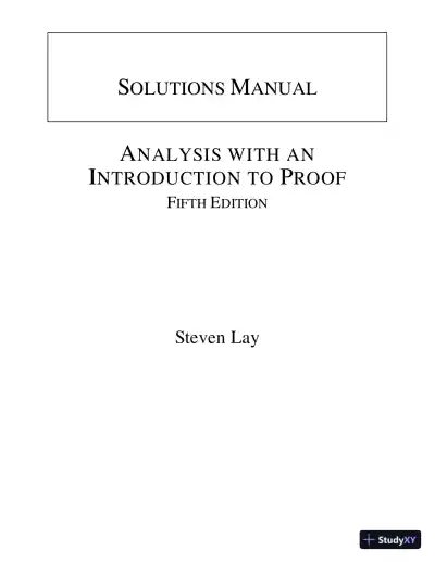 Solution Manual For Analysis with an Introduction to Proof, 5th Edition - Page 1 preview image