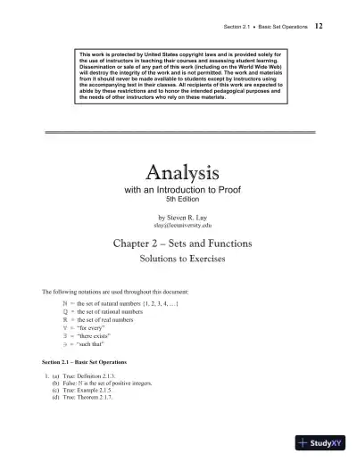 Solution Manual For Analysis with an Introduction to Proof, 5th Edition - Page 13 preview image
