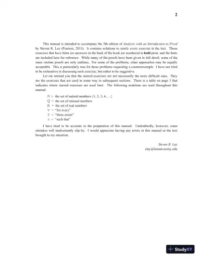 Solution Manual For Analysis with an Introduction to Proof, 5th Edition - Page 3 preview image