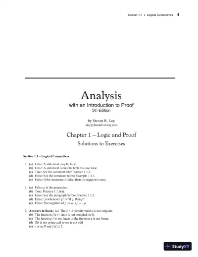 Solution Manual For Analysis with an Introduction to Proof, 5th Edition - Page 5 preview image