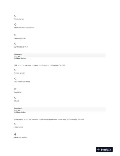 NURS231 Pathophysiology Module 7 With Answers (24 Solved Questions) - Page 3 preview image