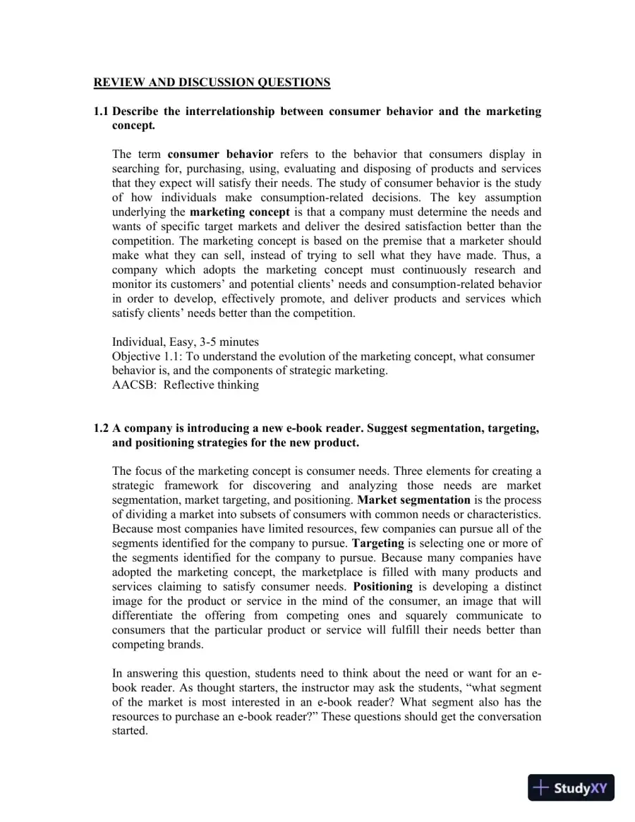 Consumer Behavior, 12th Edition Solution Manual, page 13