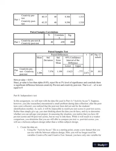 Impact of Creative Writing Courses on Creativity Scores: A Comparative Analysis Using Dependent and Independent t Tests - Page 6 preview image