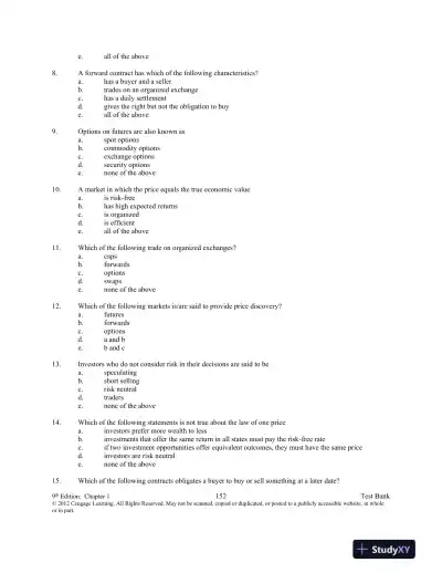 Test Bank For Introduction To Derivatives And Risk Management, 9th Edition - Page 3 preview image