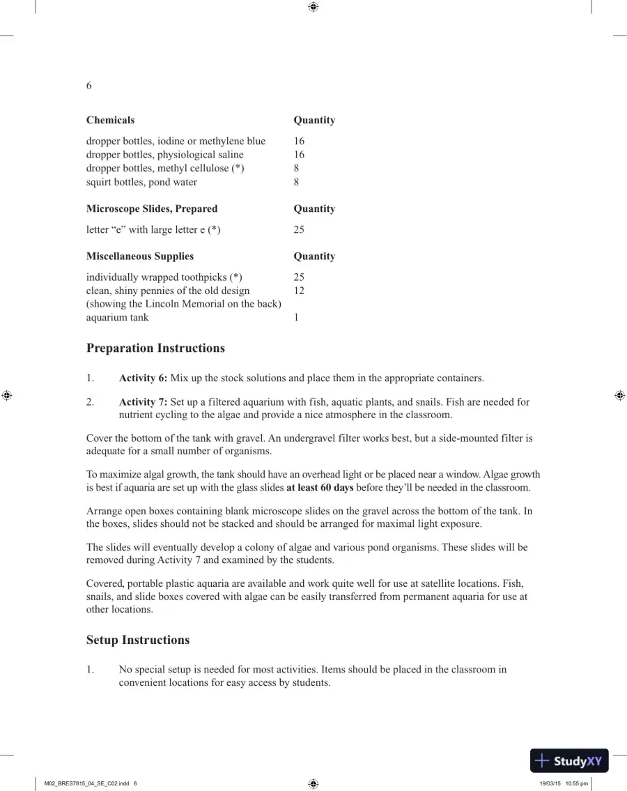 Solution Manual for Thinking About Biology An Introductory Laboratory Manual, 5th Edition, page 14
