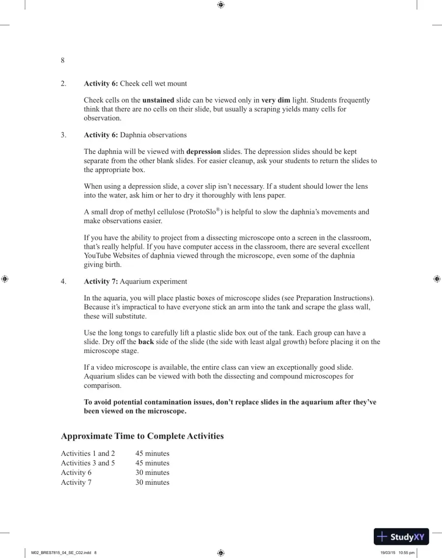 Solution Manual for Thinking About Biology An Introductory Laboratory Manual, 5th Edition, page 16