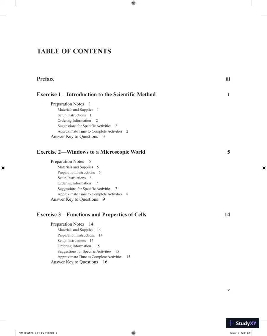 Solution Manual for Thinking About Biology An Introductory Laboratory Manual, 5th Edition, page 3
