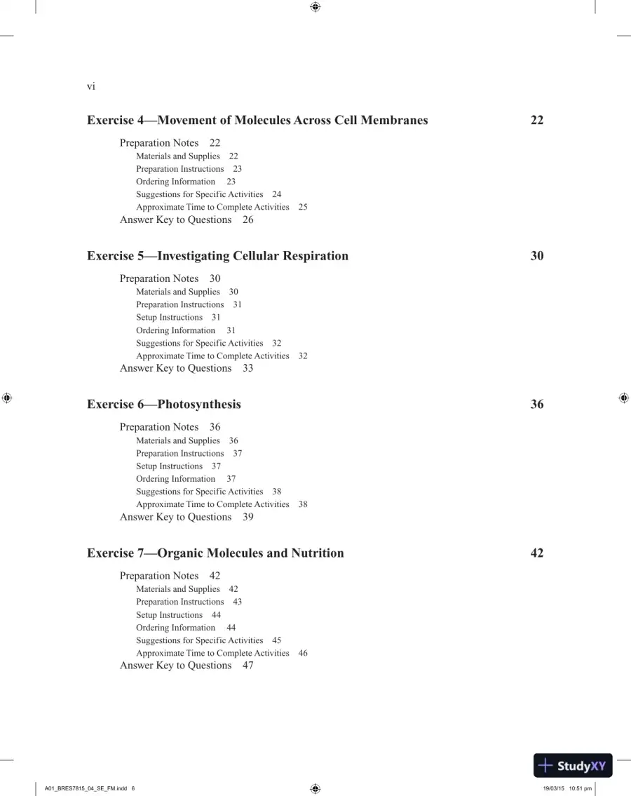 Solution Manual for Thinking About Biology An Introductory Laboratory Manual, 5th Edition, page 4