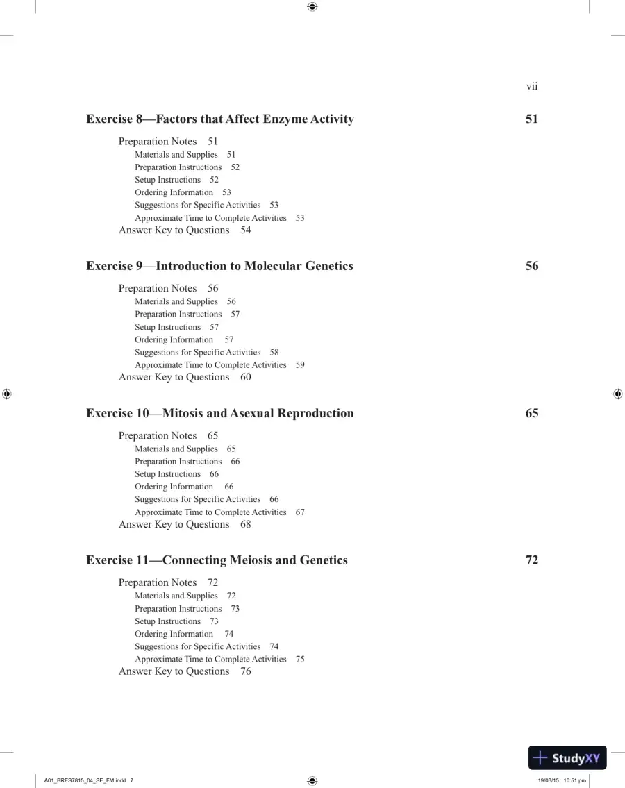 Solution Manual for Thinking About Biology An Introductory Laboratory Manual, 5th Edition, page 5