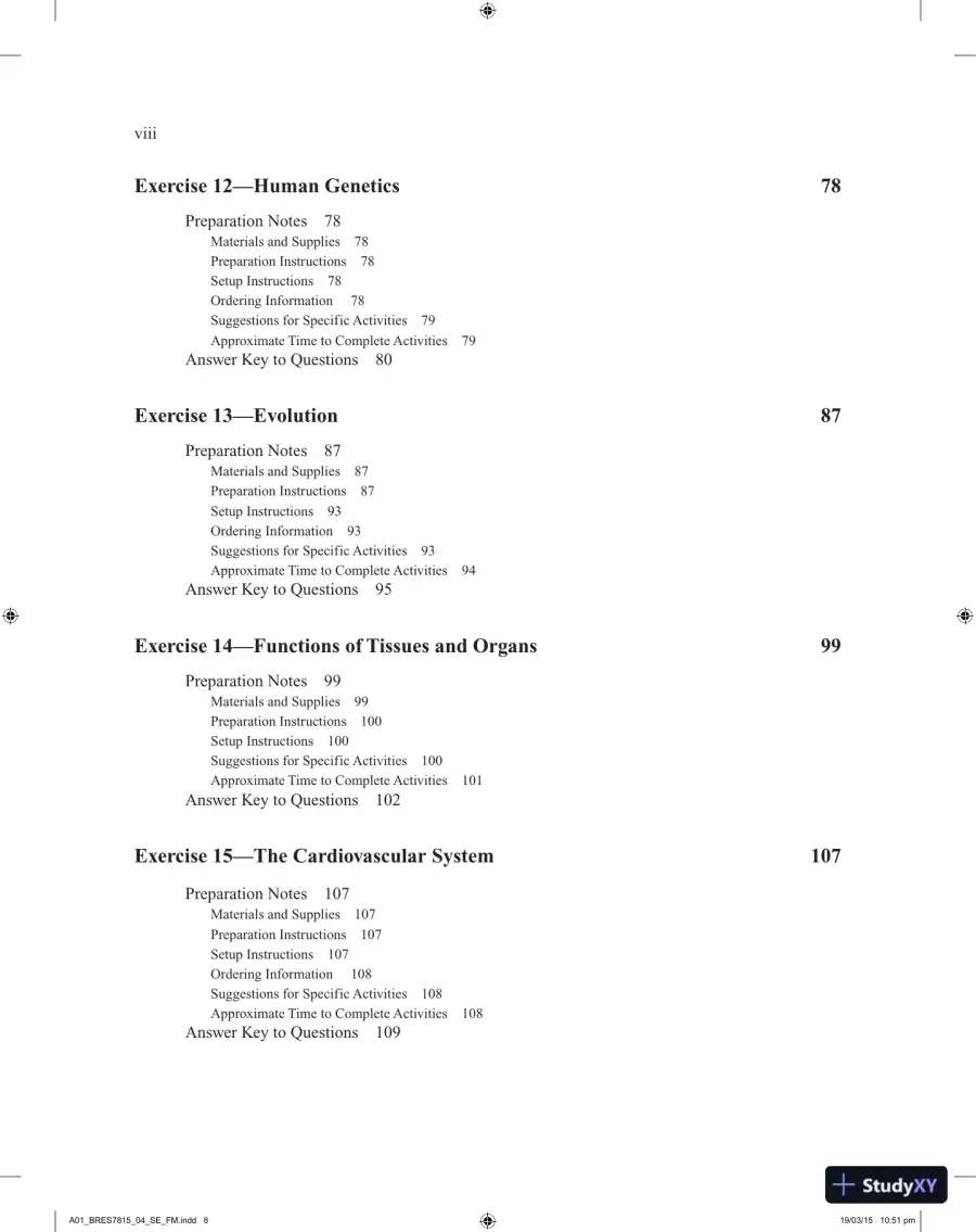 Solution Manual for Thinking About Biology An Introductory Laboratory Manual, 5th Edition, page 6