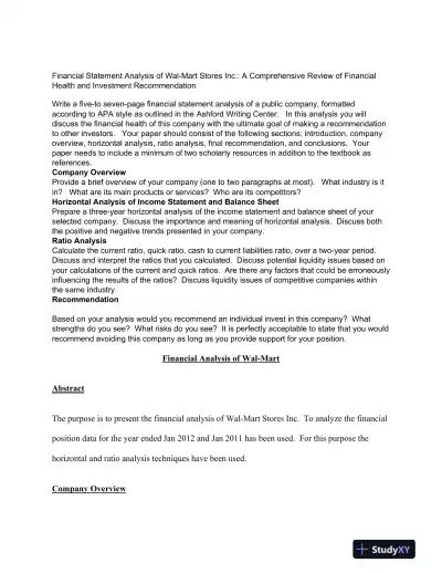 ACC 205 Financial Statement Analysis - Page 3 preview image