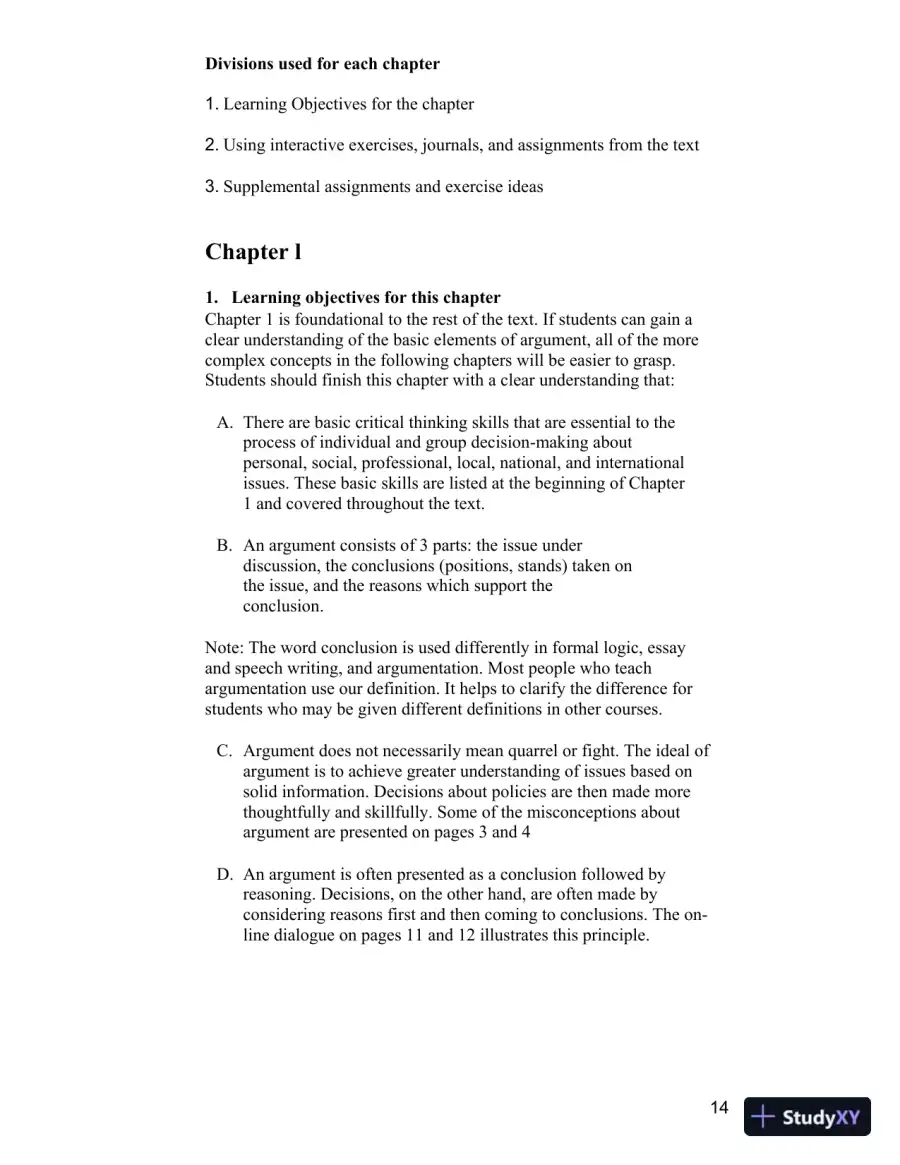 Test Bank for Becoming a Critical Thinker: A User-Friendly Manual, 7th Edition, page 14