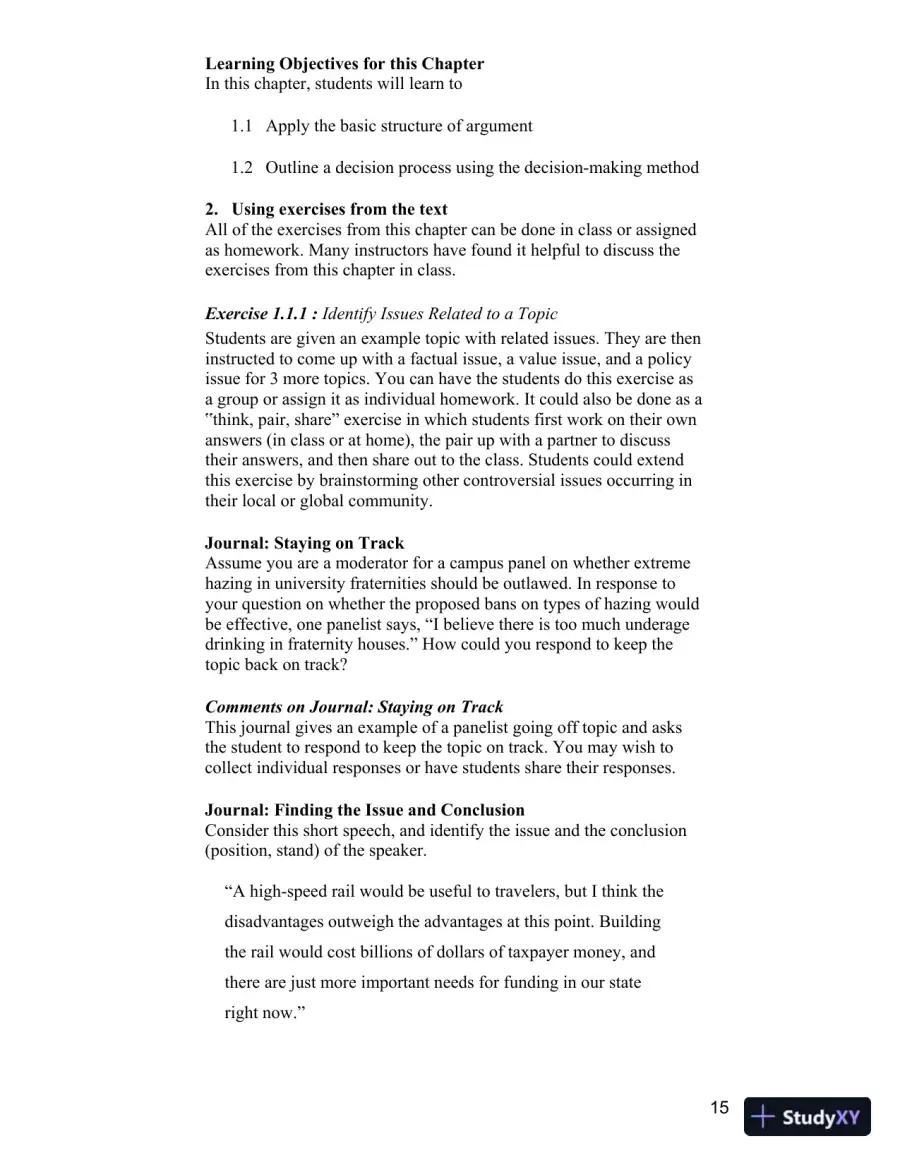Test Bank for Becoming a Critical Thinker: A User-Friendly Manual, 7th Edition, page 15