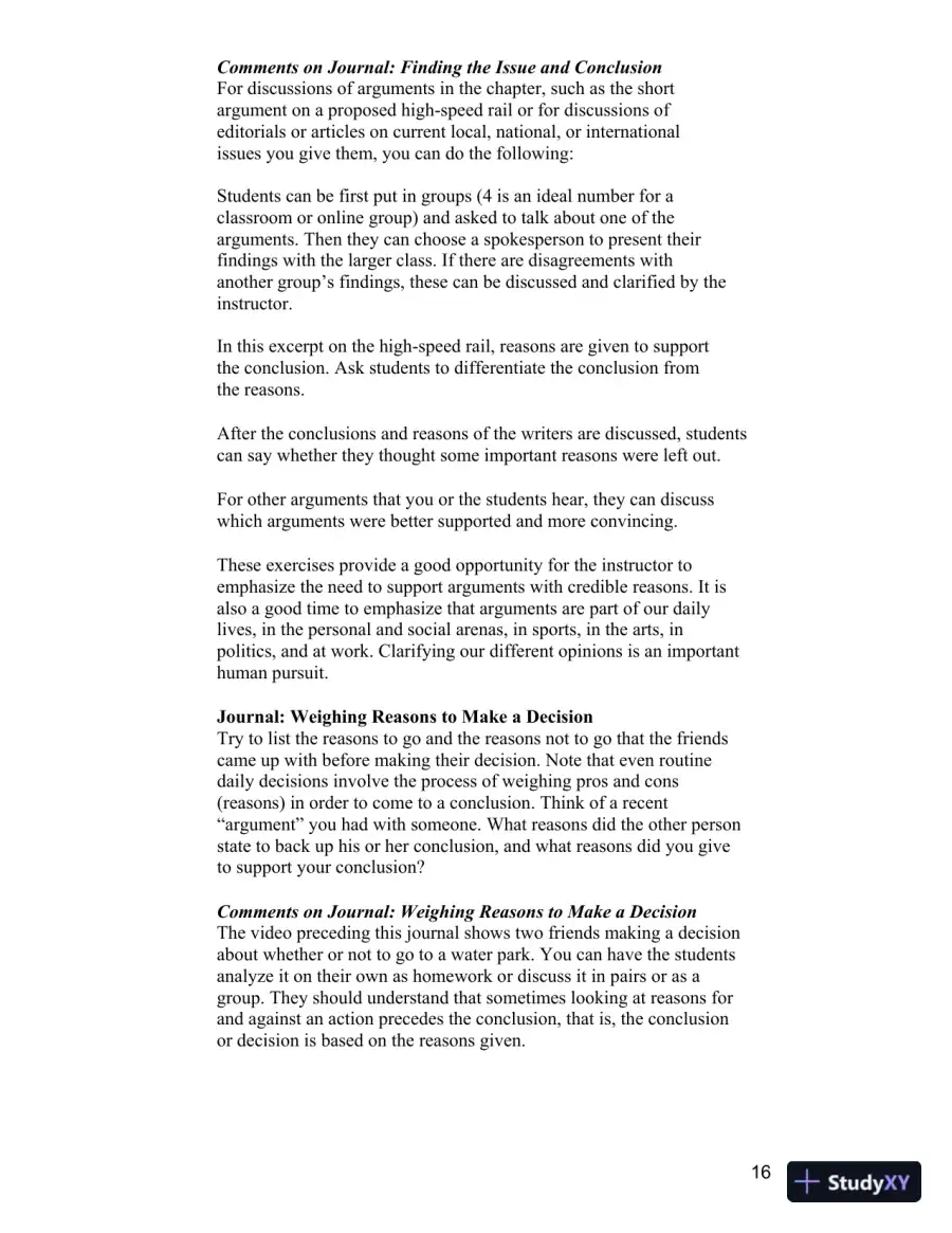 Test Bank for Becoming a Critical Thinker: A User-Friendly Manual, 7th Edition, page 16