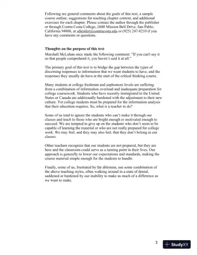 Test Bank for Becoming a Critical Thinker: A User-Friendly Manual, 7th Edition - Page 3 preview image